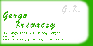 gergo krivacsy business card